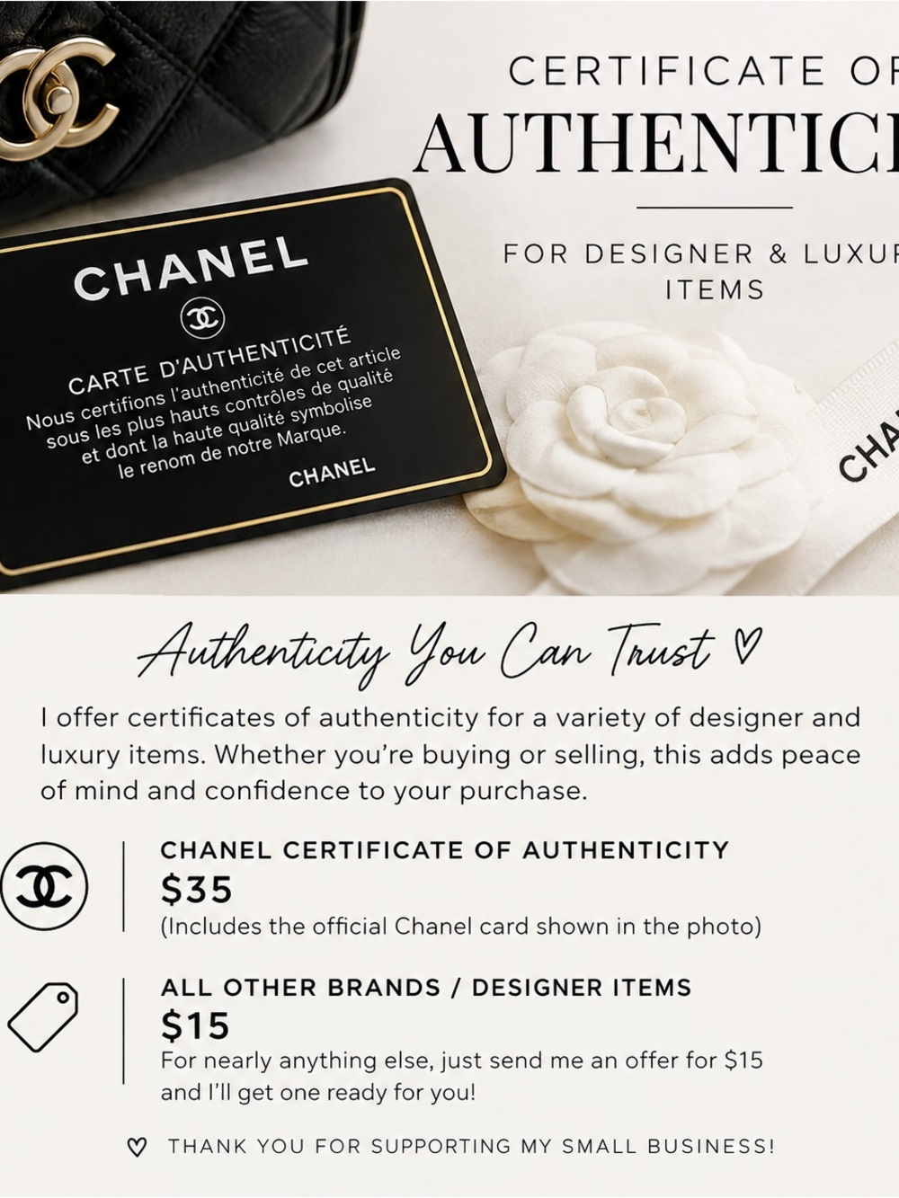 Certificate of Authenticity Card
